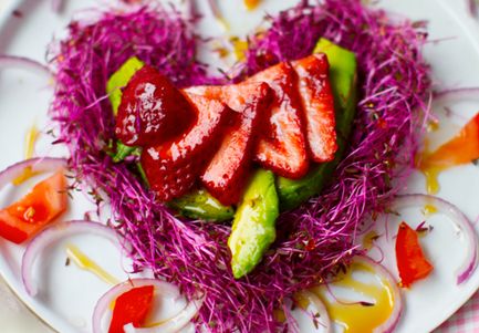 Pink Heart Strawberry Avocado Salad