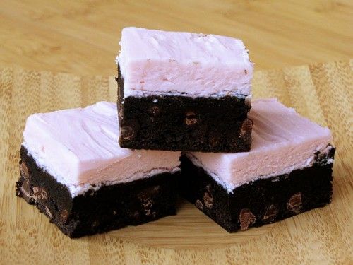 Brownies With Pink Frosting