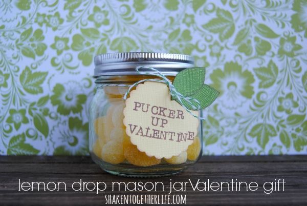 Lemon Drop Valentine Mason Jar