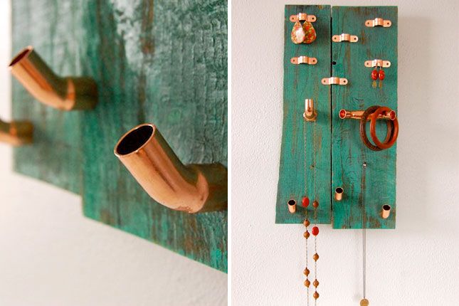 Pallet and Pipe Jewelry Holder