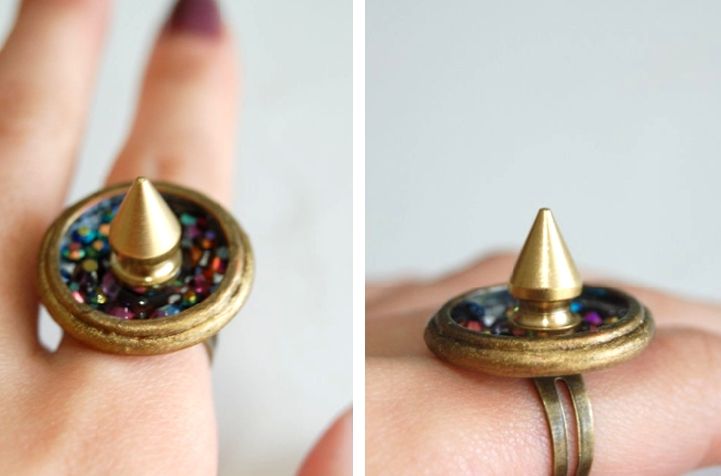 Spiked Crystal Ring