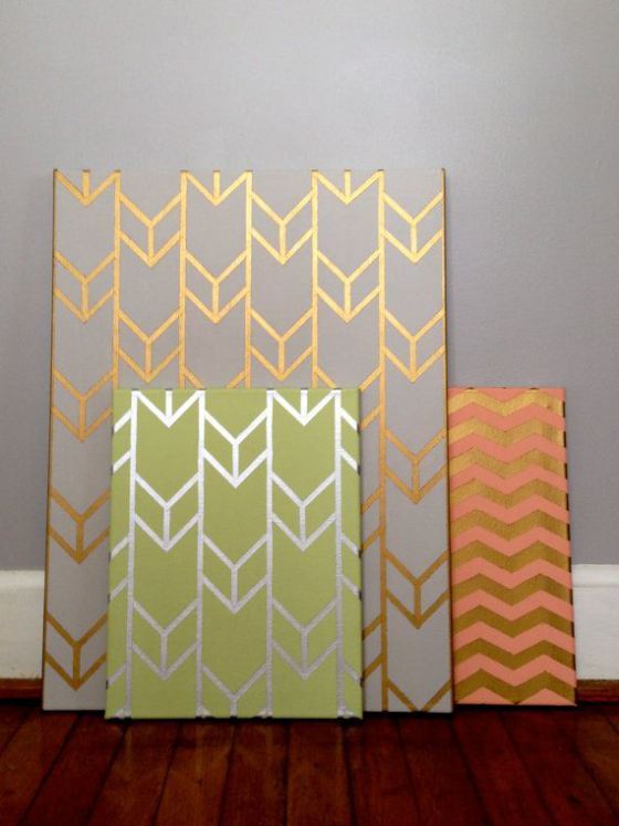 Gold Stenciled Canvas