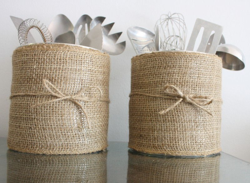 Burlap Coffee Canister