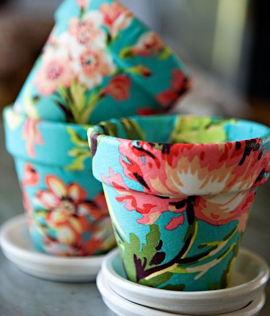 Floral Fabric Pots