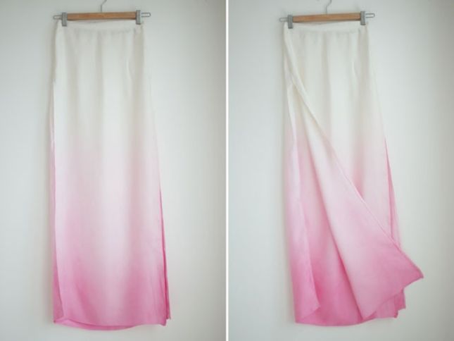 Dip Dye Side Split Maxi Skirt