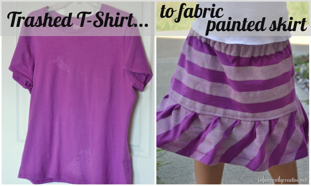 Upcycled Painted T-Shirt Skirt