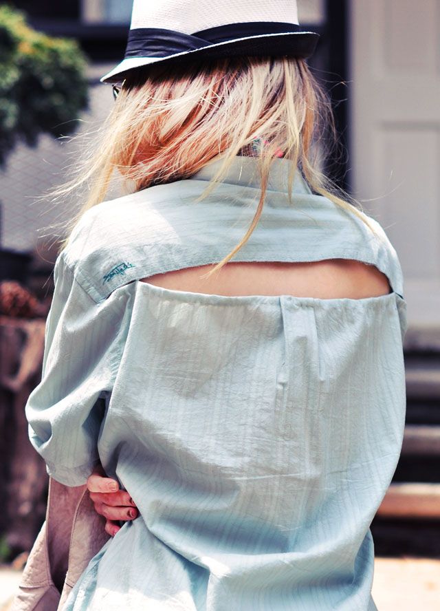 Open Back Button Down Cover Up
