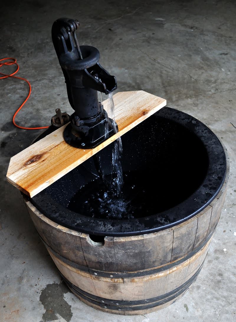 Whiskey Barrel Fountain