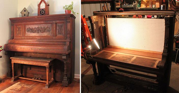 Repurposing a Piano into a Hidden Workbench