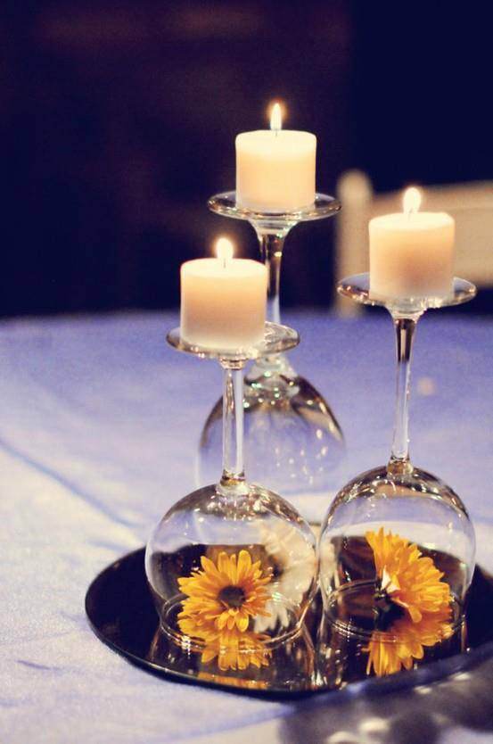Chic Cheap Wine Glass Centerpieces