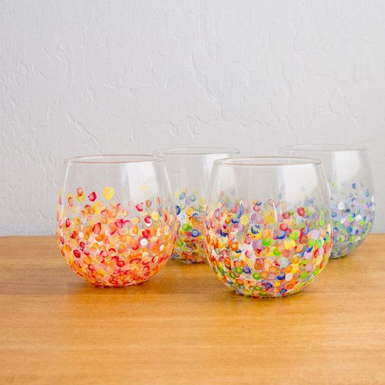 Colorful Hand-Dotted Tumblers
