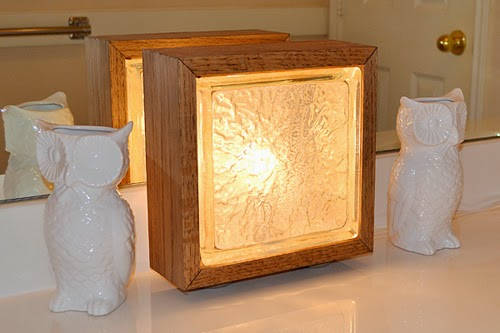 Wood Surround Glass Block Nightlight