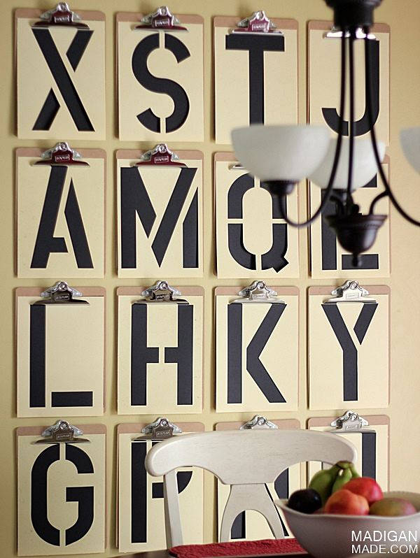 Typography and Clipboards Wall Art