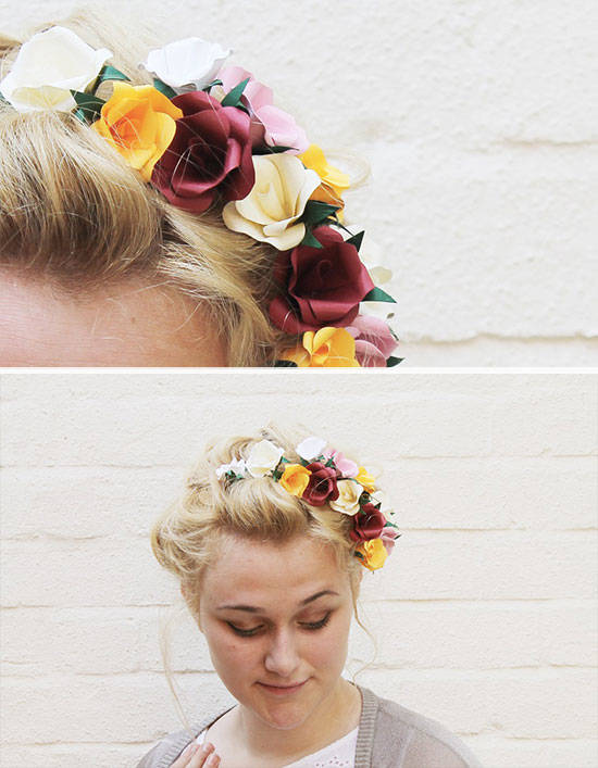 Paper Flower Hair Accessory