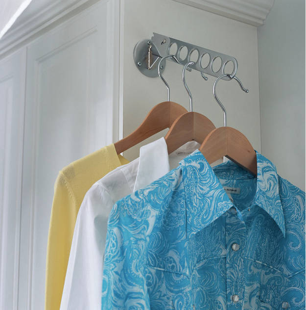 Lack of space for a full hanging rod? Hang a valet rod in an odd nook or corner