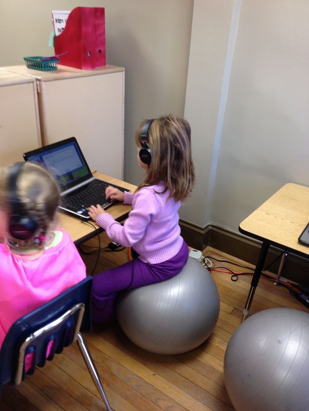 Sitting on a stability ball while doing homework can improve child's concentration