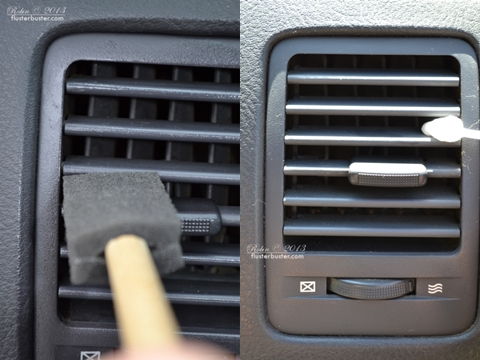 Use a cotton swab or a sponge brush to clean the vents