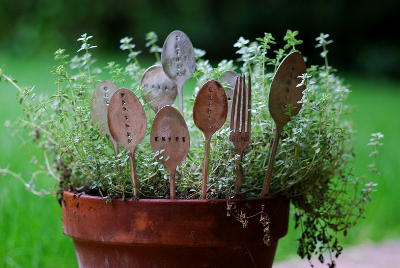 Hand-Stamped Plant Markers