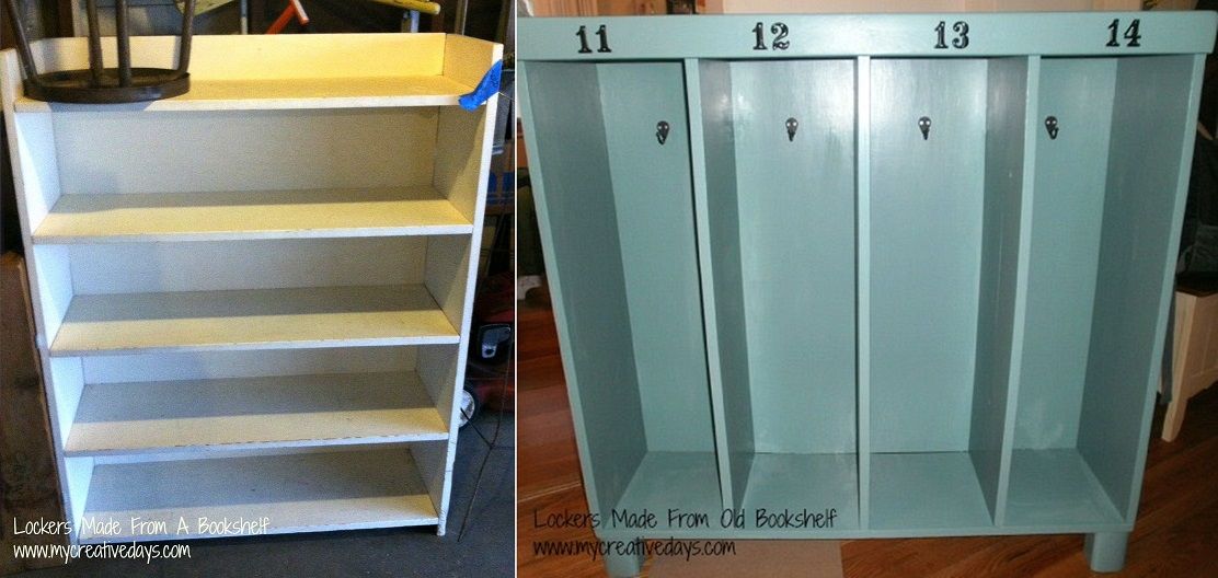 Lockers Made From Old Bookshelf