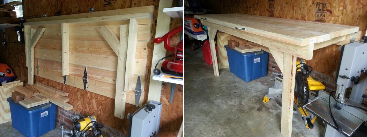 Folding Garage Workbench