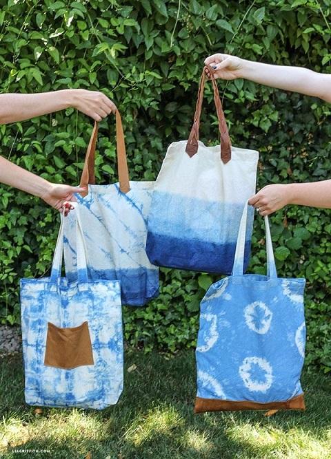 Japanese Indigo Dye Tote Bags