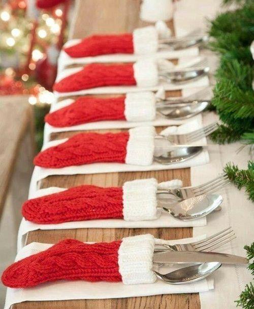 Christmas stockings in table decorations