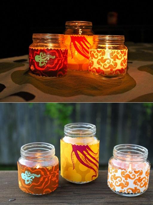 Baby Food Jar Fabric Tea Lights
