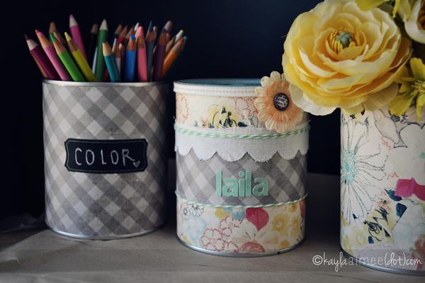 Make a Piggy Bank or Pencil Holder from Formula Cans