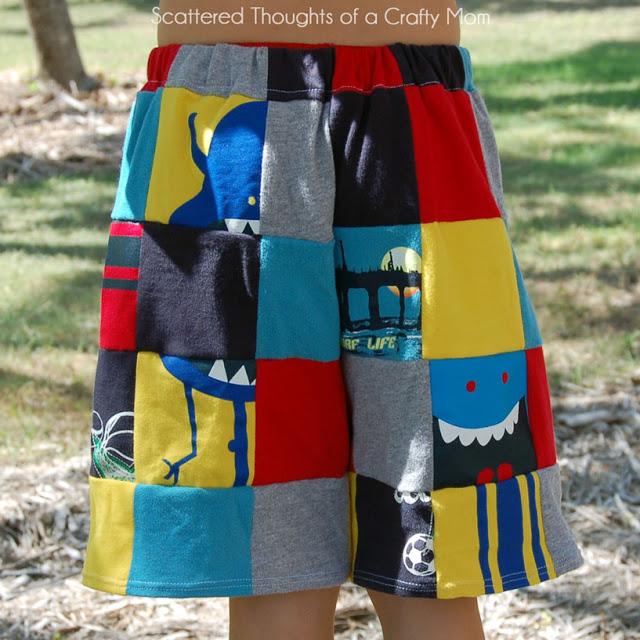 Upcycled Patchwork Shorts from Outgrown Tee's