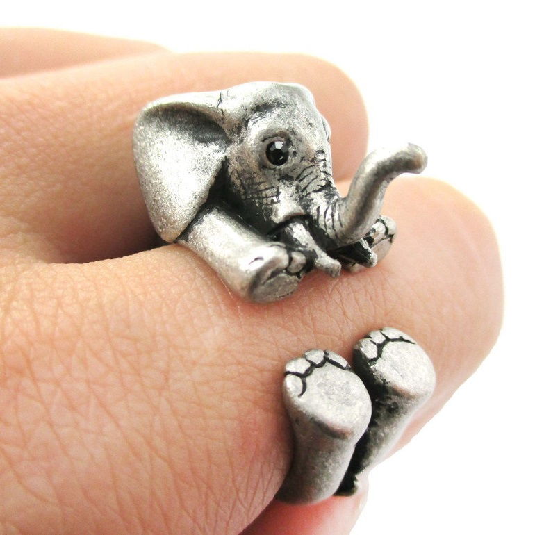 Elephant Ring In Silver