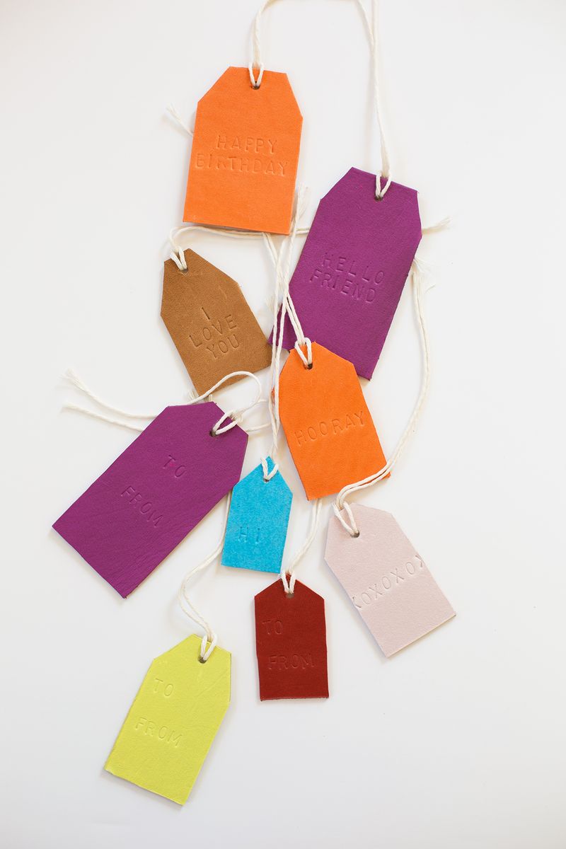 Leather Stamped Tags