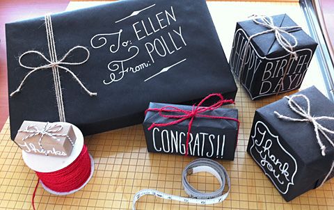 Gift Wrap with a Chalkboard Look
