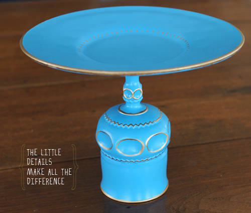 Painted Glassware Cake Stand