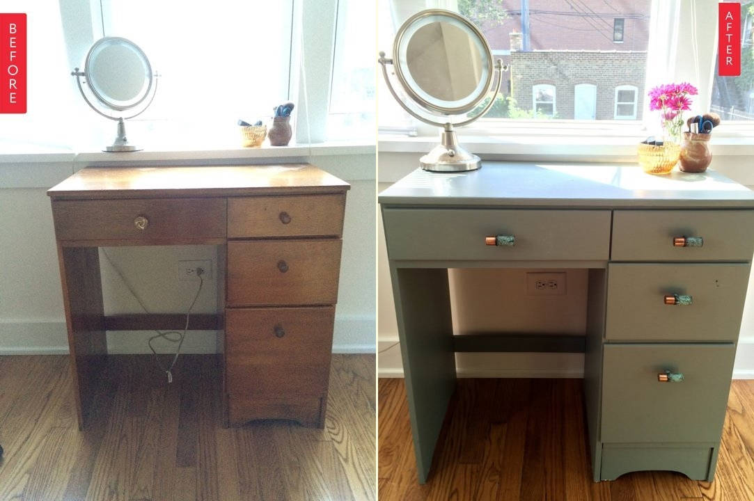 From Drab Desk to Painted Vanity