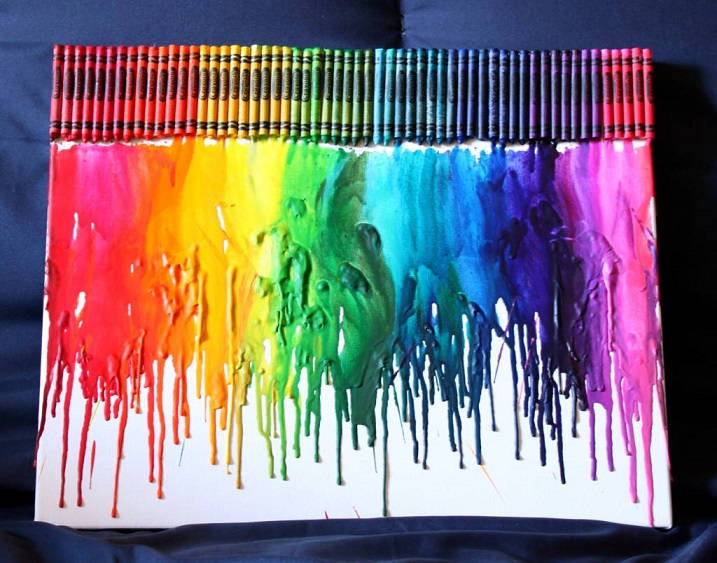 Rainbow Melted Crayon Art