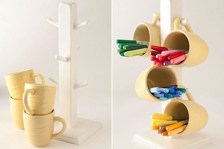 Use Mug Tree for Pen or Marker Tool Storage
