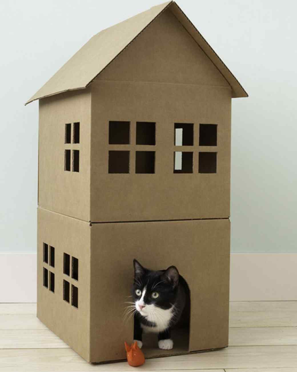 Cardboard Cat Playhouse