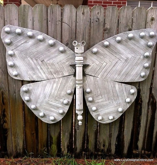 Recycled Mixed Media Butterfly Art Using Wood Shims