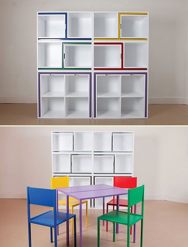 Chairs And Tables That Fit Into A Shelf