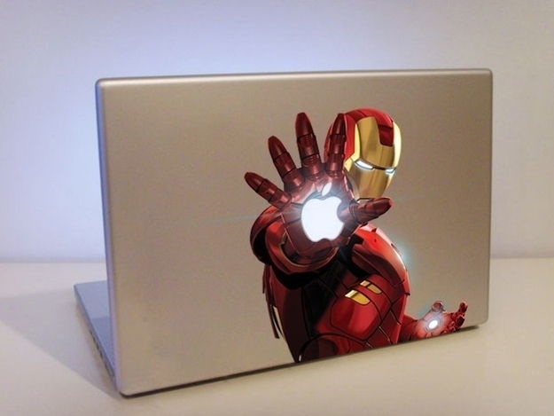 Apple MacBook and Iron Man sticker