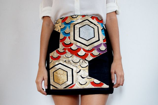 Japanese OBI Panel Skirt