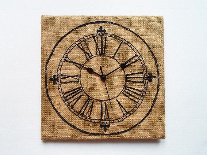 Embroidered Vintage Wall Clock