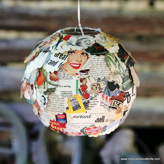 Vintage Magazine Paper Lantern