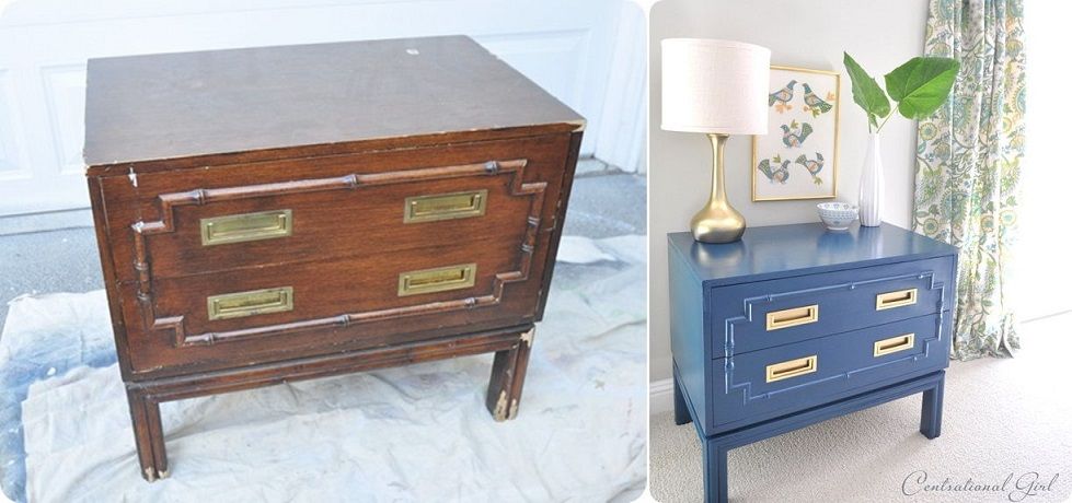 Faux Bamboo Chest Makeover