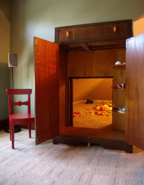 Real-Life Secret Playroom Through a Narnia-Like Wardrobe