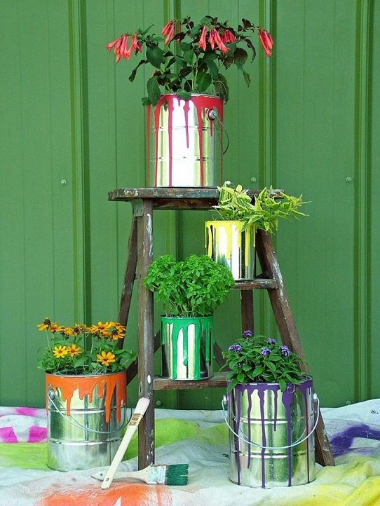 Old Paint Can Planters