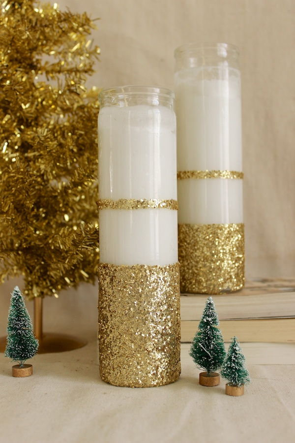 DIY Glittered Candles
