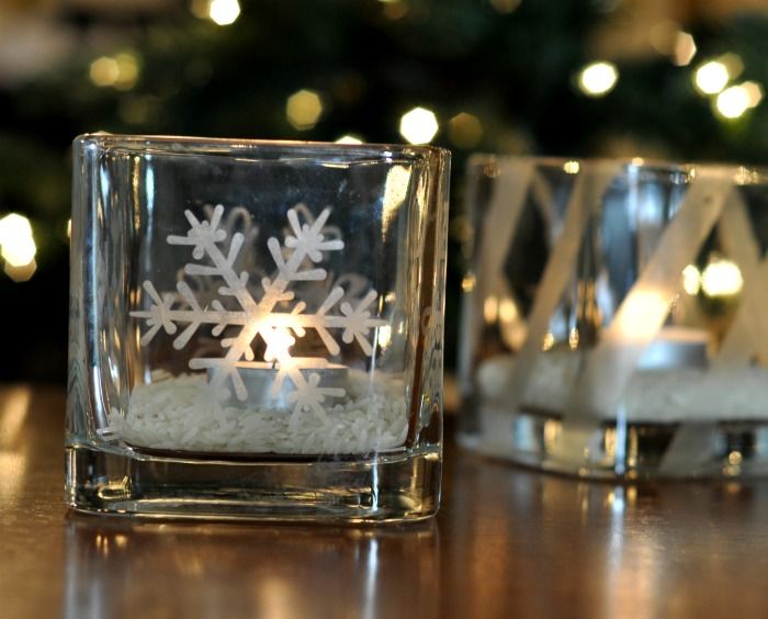 Glass-Etched Votive Candle Holders