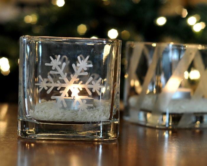 Glass-Etched Votive Candle Holders