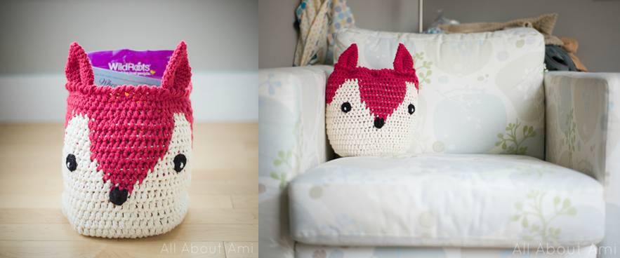 Crochet Fox Basket or Pillow